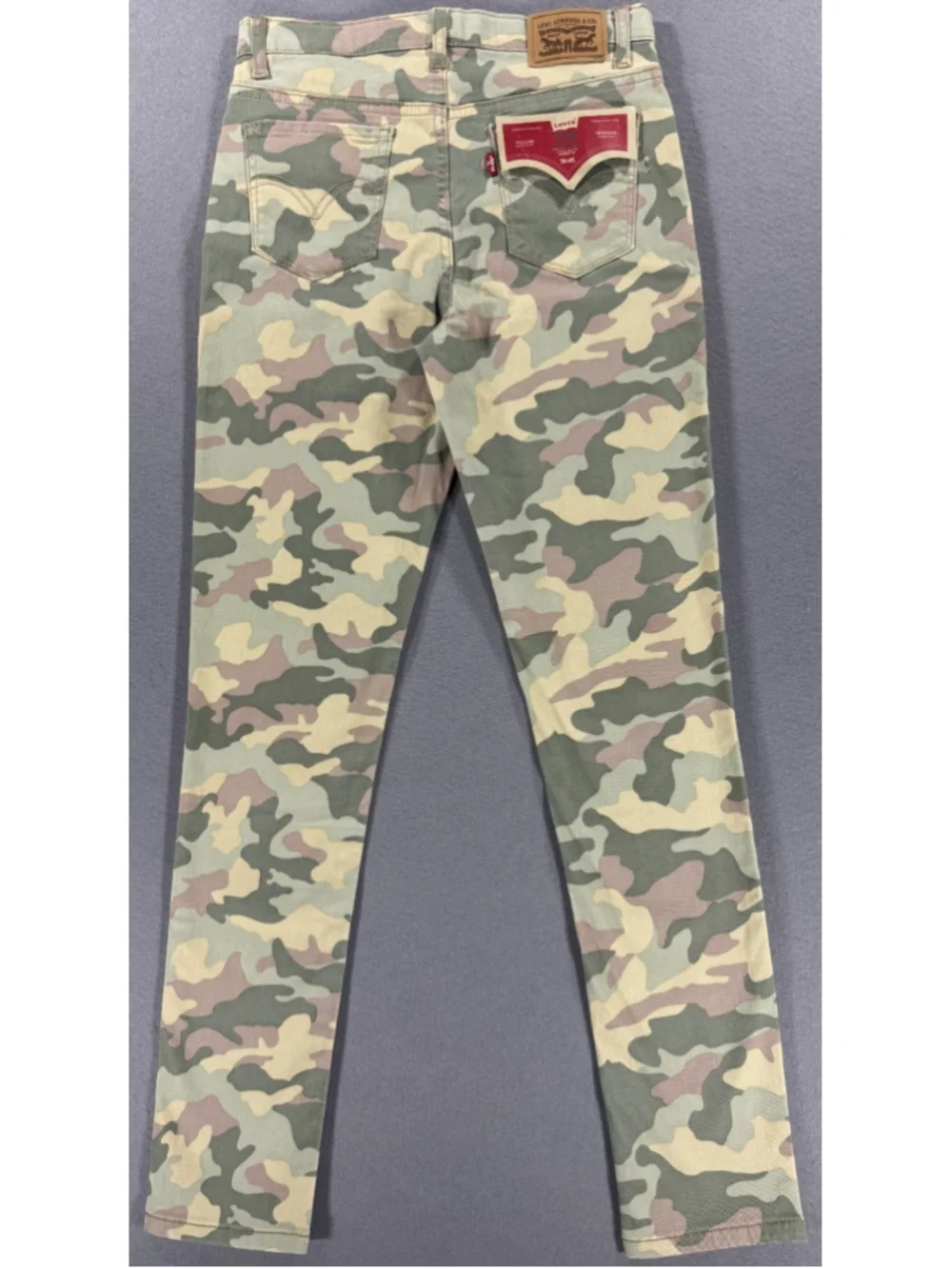 Girls Levi's 720 High Rise Super Skinny Stretch Jeans Camouflage W Gold Sequin